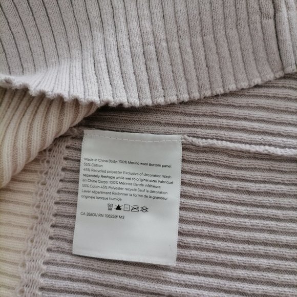 Lululemon Womens Ivory Short Sleeve Mock Neck 1/4 Zip Poncho Sweater Size OS - Picture 8 of 8